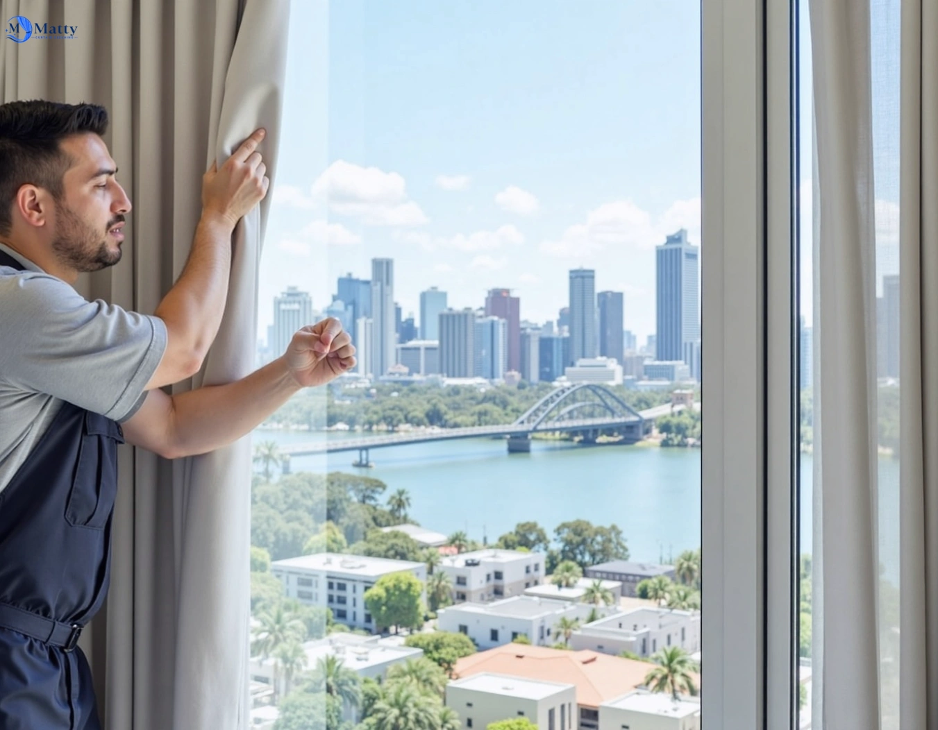 Professional curtain steam cleaning service mons QLD by Matty Curtain Cleaning