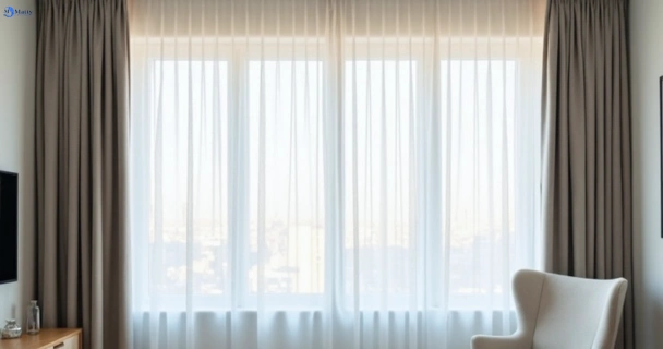 Freshly steam cleaned curtains in mons QLD